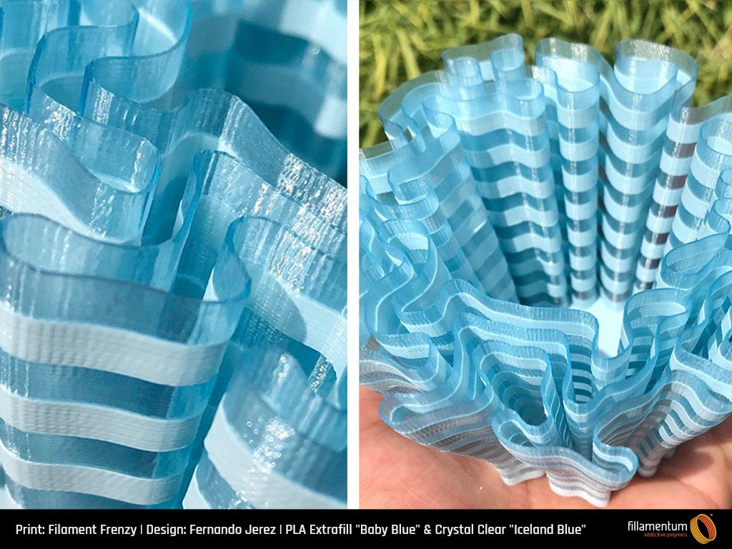 PLA Crystal Clear Iceland Blue - Fillamentum - Image 4