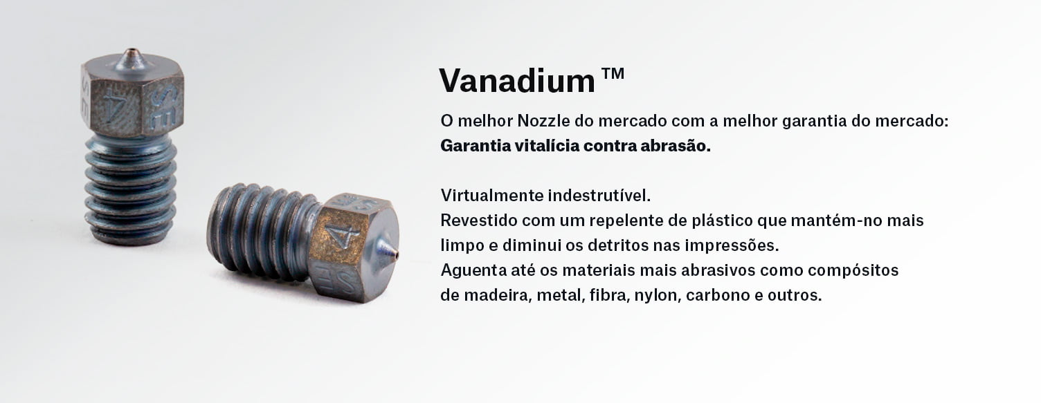 Vanadium Nozzle, um dos melhores Nozzles para Impressão 3D disponível em Portugal na Prusa I3 Mk3s Upgraded.