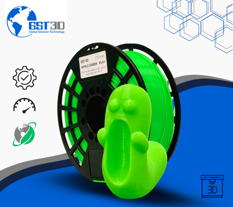 PLA gst3d evolt portugal espana filamento impressao 3d apple green