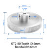 Polia para Correia 6mm GT2 80 Dentes 18mm 5mm Furo Alumínio ( GT2 timing belt pulley) - AIMSOAR - Image 5