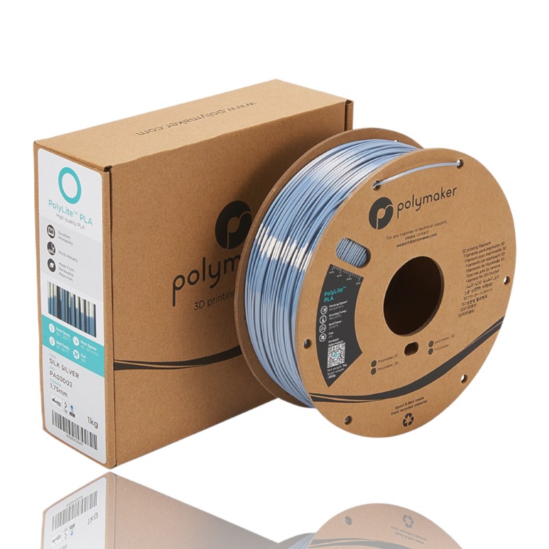 PLA PolyLite™ Silk 1kg Silver - Polymaker - Image 6