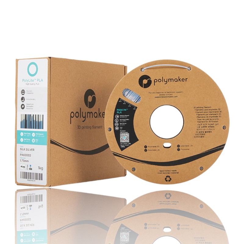 PLA PolyLite™ Silk 1kg Silver - Polymaker - Image 4