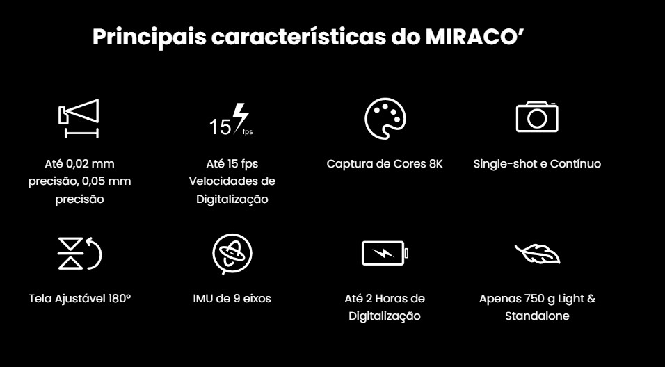 miraco scan revopoint evolt impressão 3d print