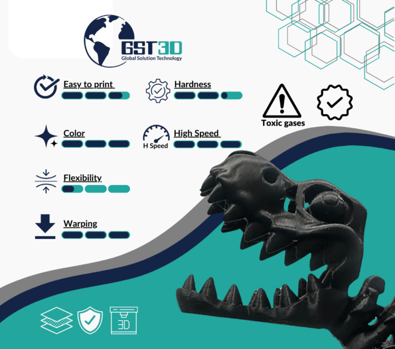 PETG gst3d evolt portugal espana filamento impressao 3d BLACK