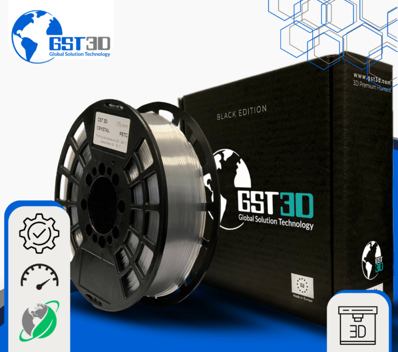 PETG gst3d evolt portugal espana filamento impressao 3d crystal